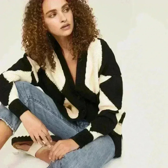 PISTOLA Denim Evelyn Oversized Diamond Cardigan - Picture 8 of 16